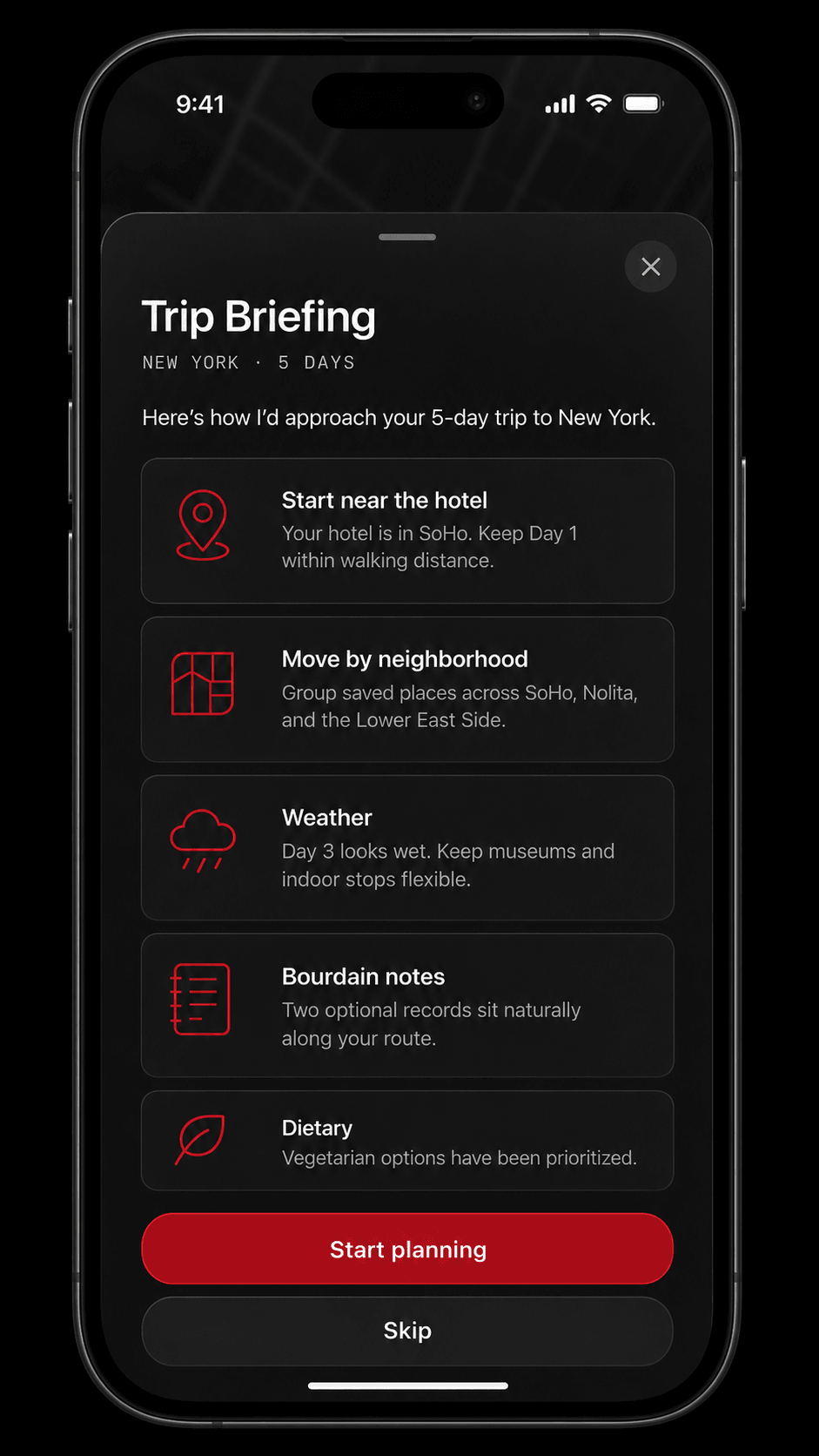 PLACES — trip briefing