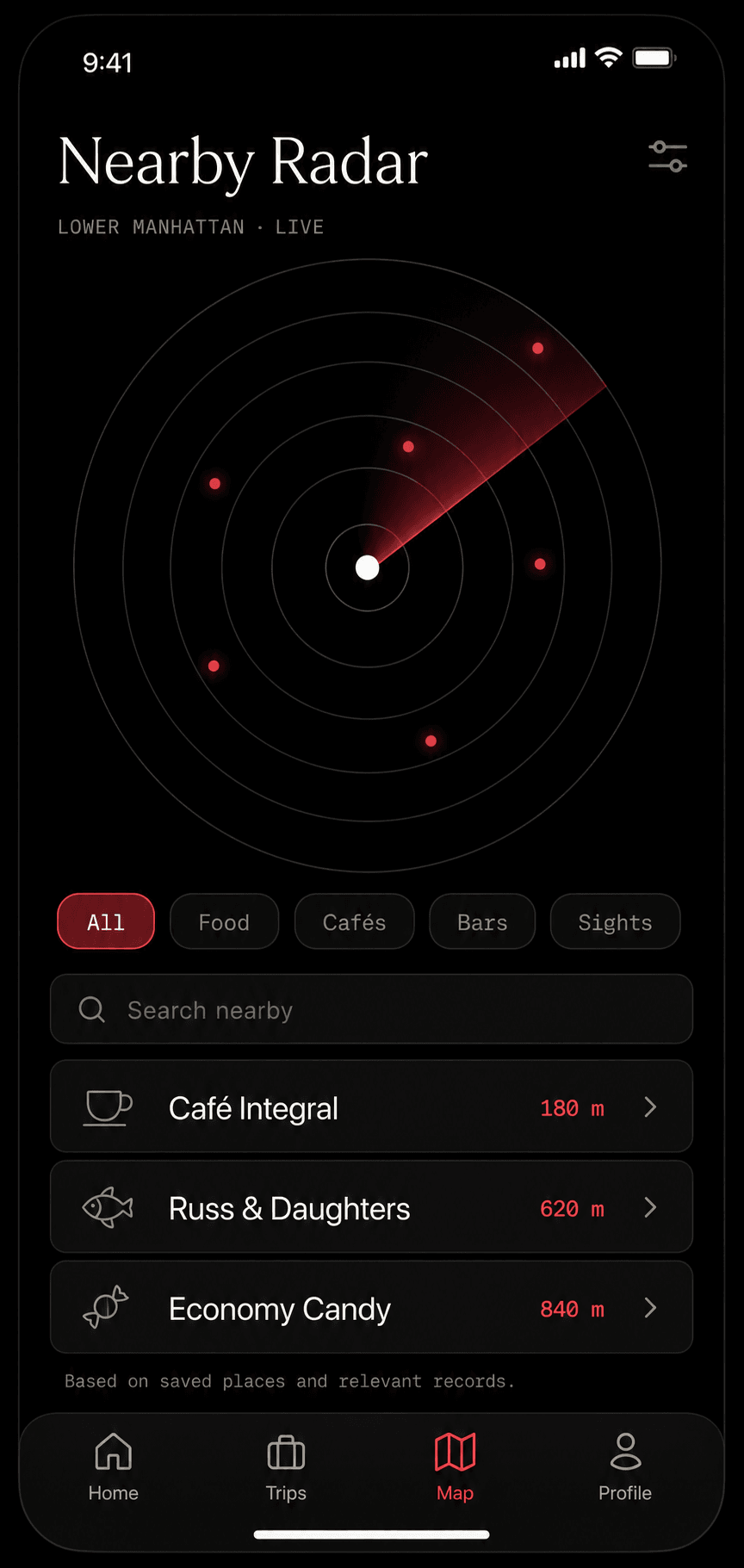 PLACES — nearby radar